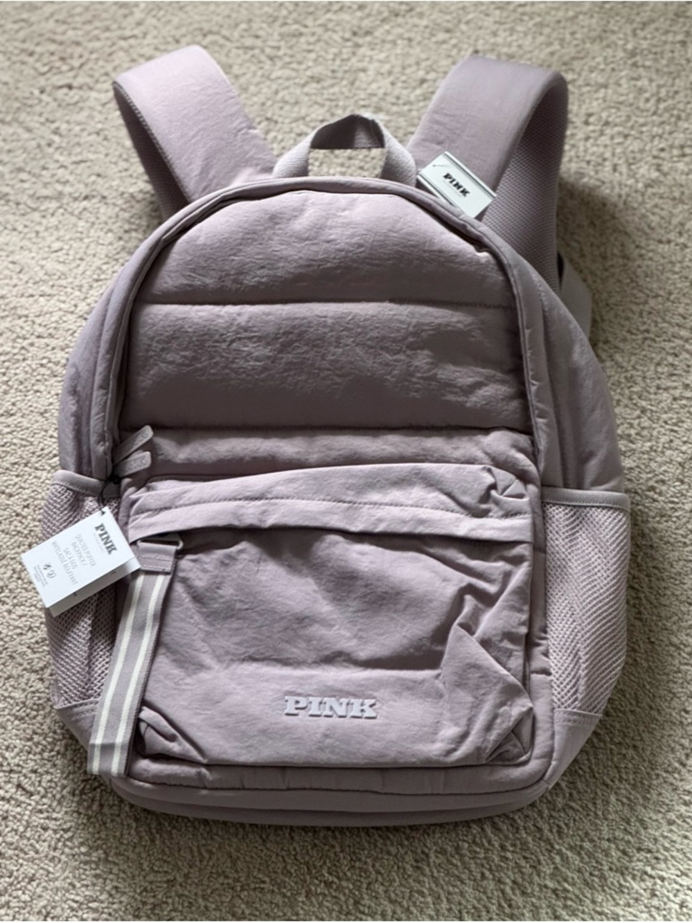 PINK Victoria's Secret Dusty Purple Puffer Backpack
